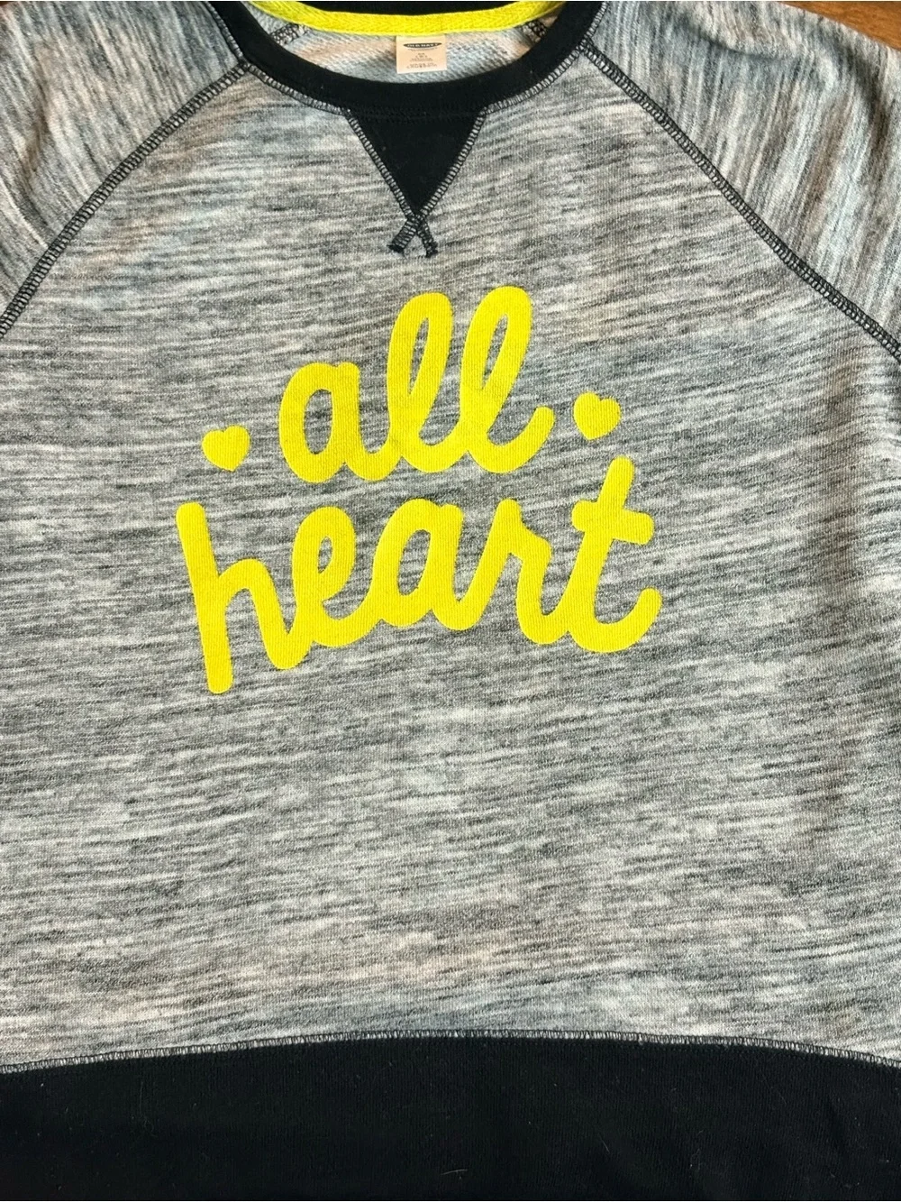 Old Navy Girls All Heart French Terry Raglan Sweatshirt Gray M 8